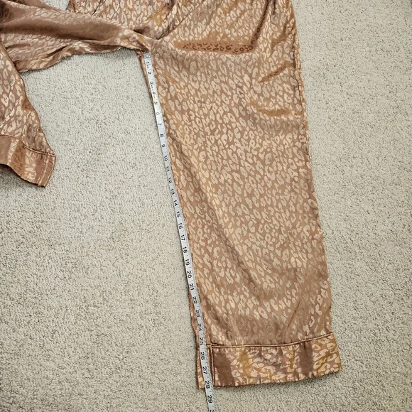 Show Me Your MUMU Classic PJ Set Cheetah Animal Print Silky Size XXL Gold